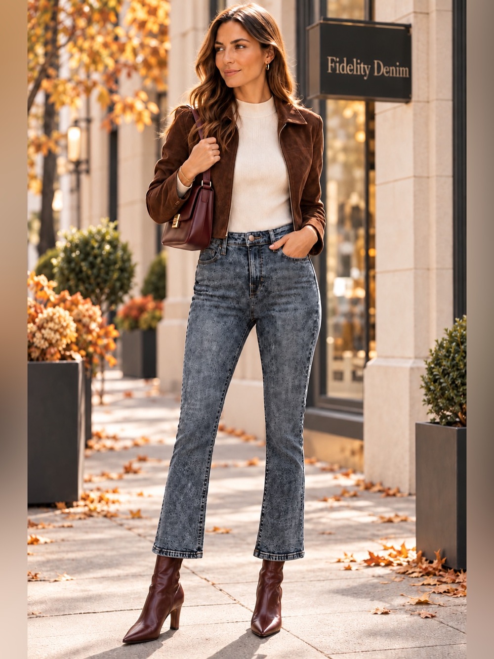 Fidelity Denim Juniper Crop Flare Jeans Calypso 26